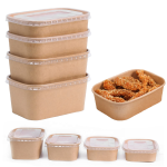 Renctangle Kraft Paper Box with PET Lid